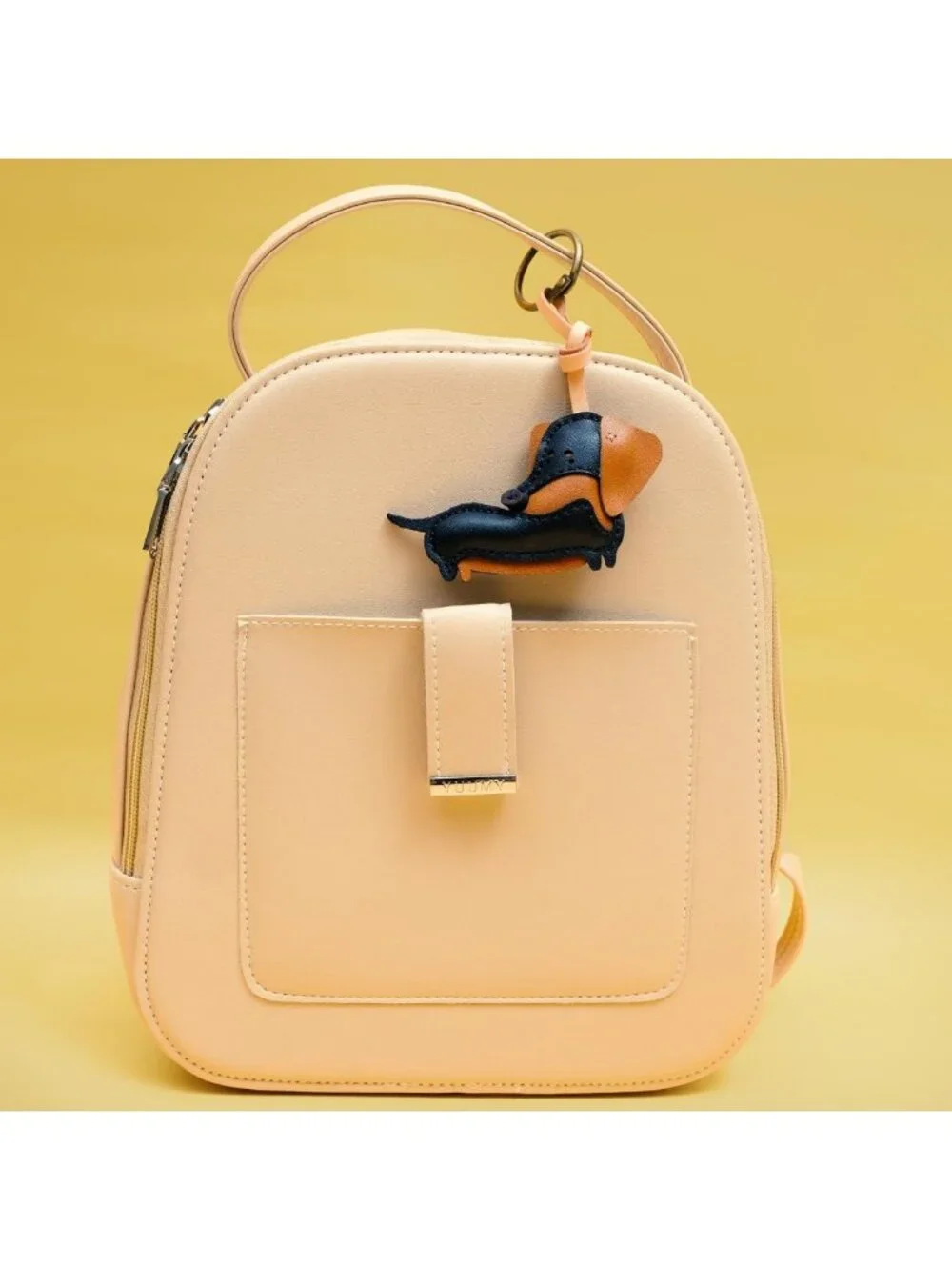 Adorable Leather Dog Bag Charm - Unique Keychain for Purses & Backpacks, Great